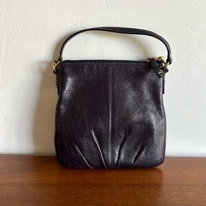 Beautiful dark purple leather crossbody purse